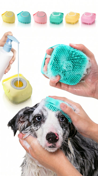 Gant de Bain Silicone Chien Chat – Brosse Massage Toilettage