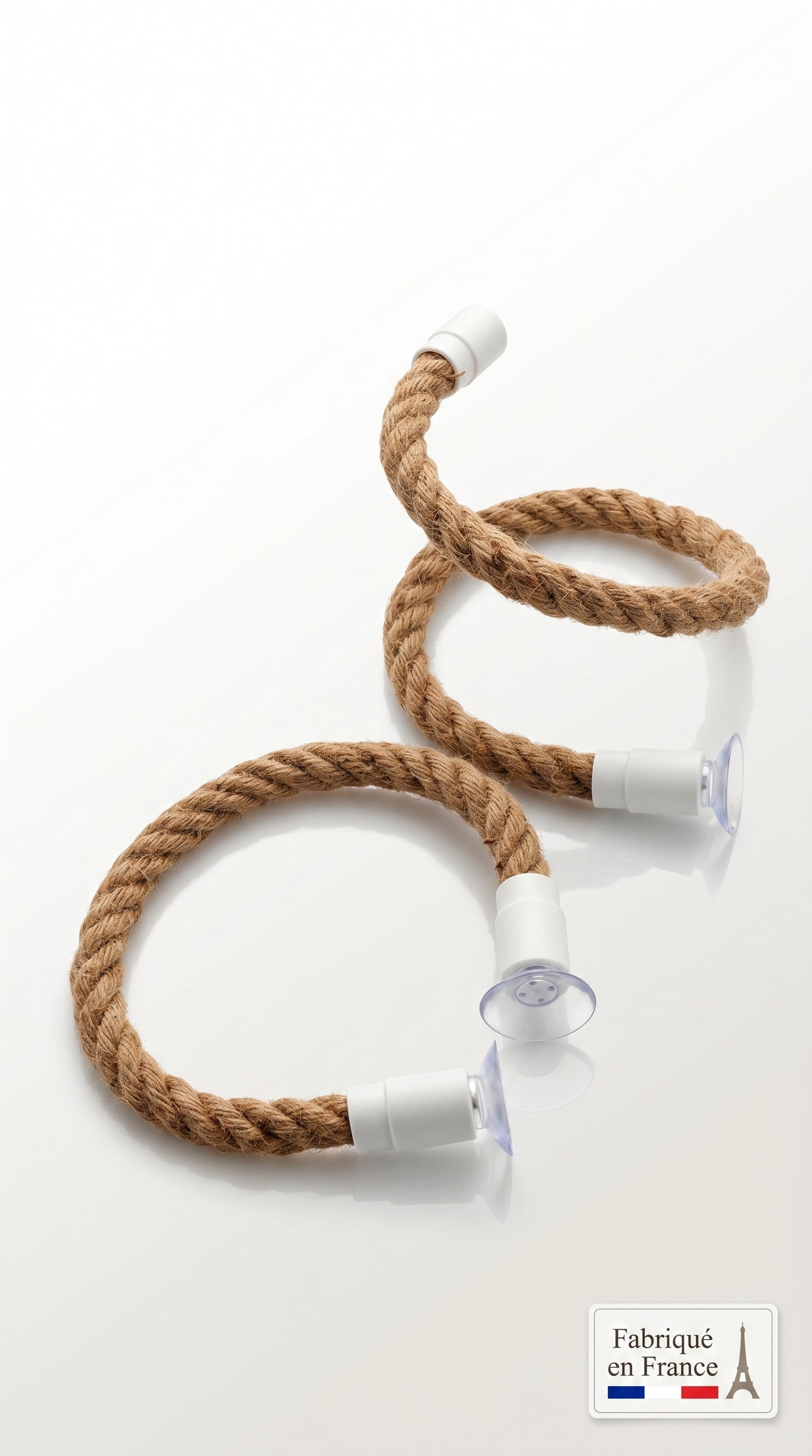 Perchoir Flexible en Corde de Chanvre pour Oiseau — Ventouse Antidérapante, DIY