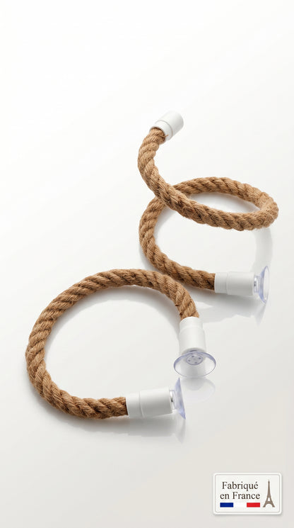 Perchoir Flexible en Corde de Chanvre pour Oiseau — Ventouse Antidérapante, DIY