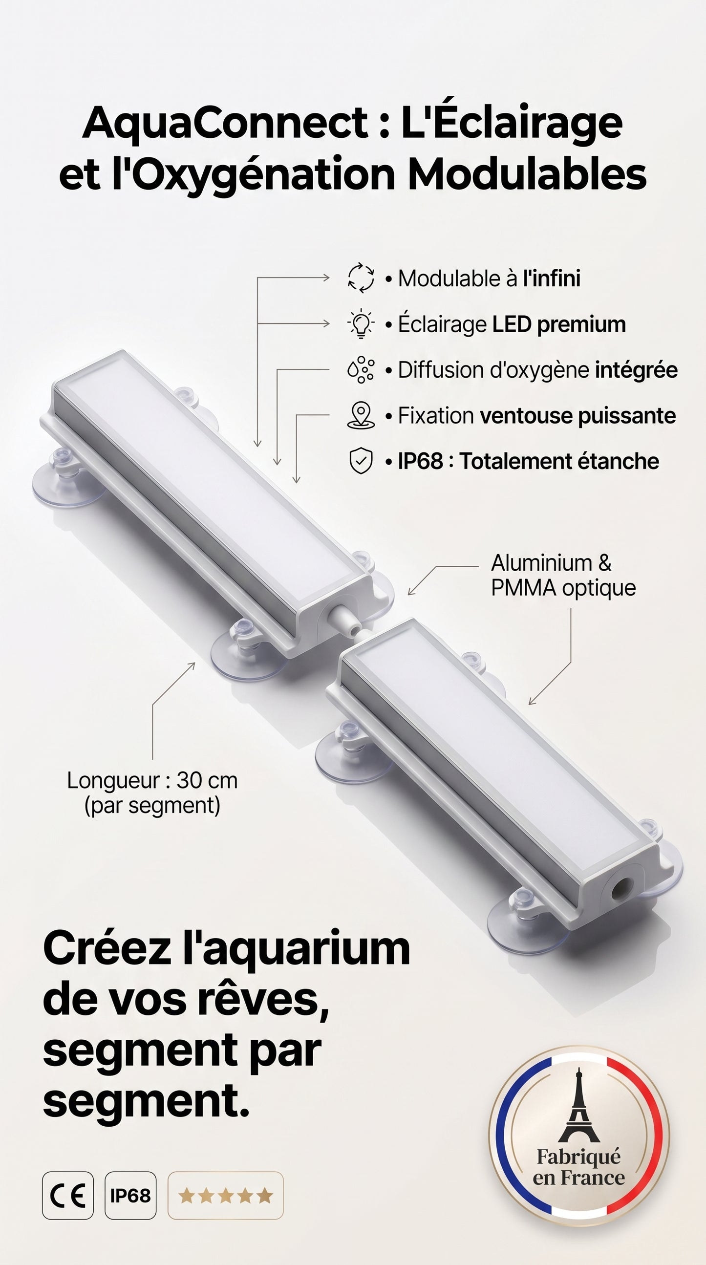 Pierre à Air pour Aquarium — Nano Bulles, Oxygénation, 15/25/30 cm