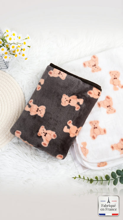 Couverture Flanelle Douce Chien Chat – Motif Patte 4 Tailles