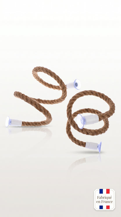 Perchoir Flexible en Corde de Chanvre pour Oiseau — Ventouse Antidérapante, DIY