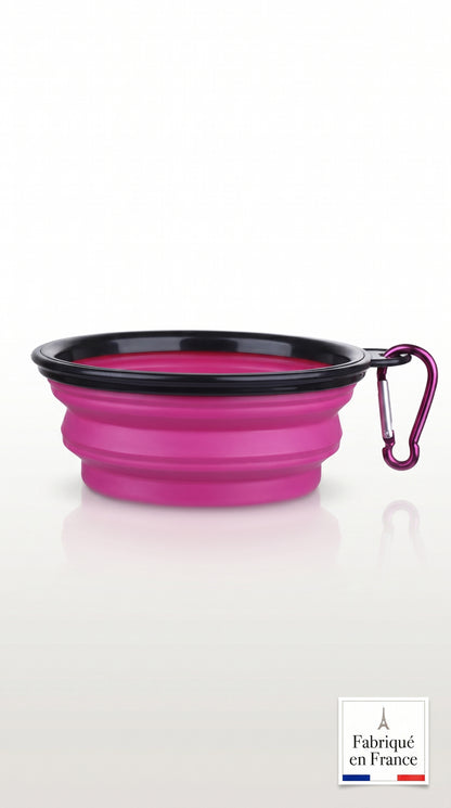 Bol Pliable Silicone Chien Chat – Gamelle Portable avec Mousqueton